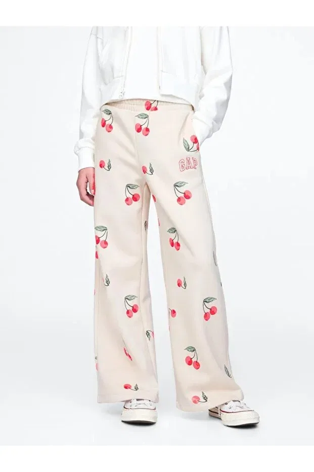 Детские спортивные штаны для девочек с принтом Wide Leg Pant Gap, Stone — фото 4