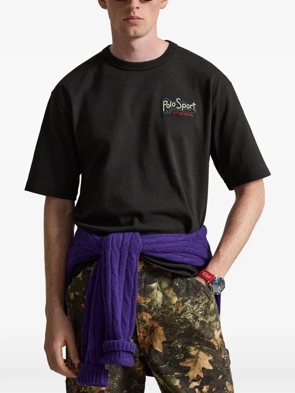 Футболка Polo Sport свободного кроя Polo Ralph Lauren, черный — фото 3