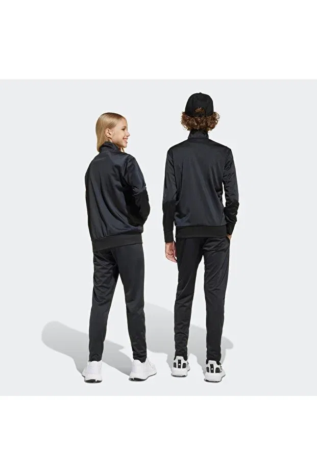 Детский спортивный костюм для девочек с принтом Adidas, Black - White — фото 2