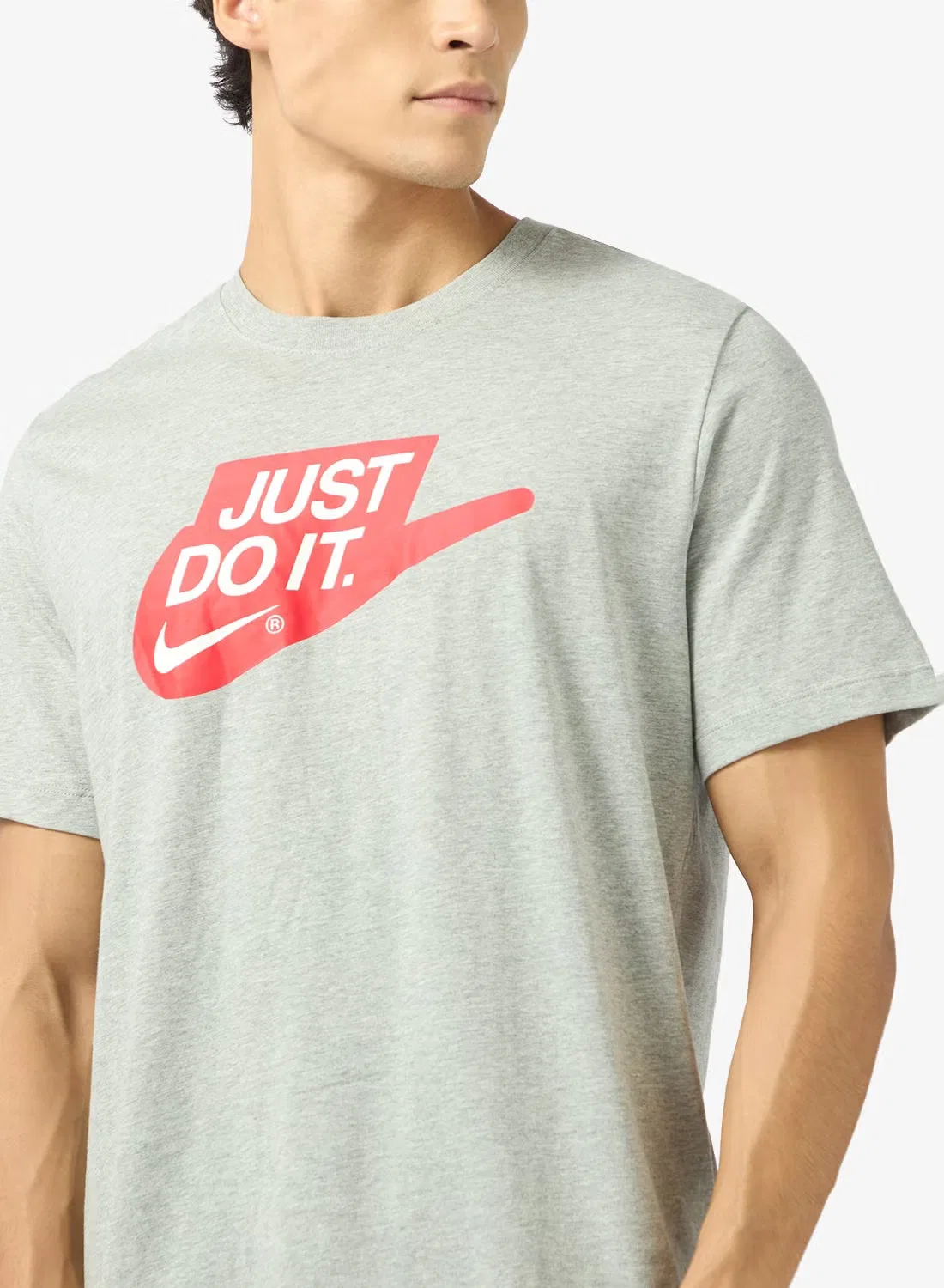 Футболка с принтом Just Do It Nike, серая — фото 3