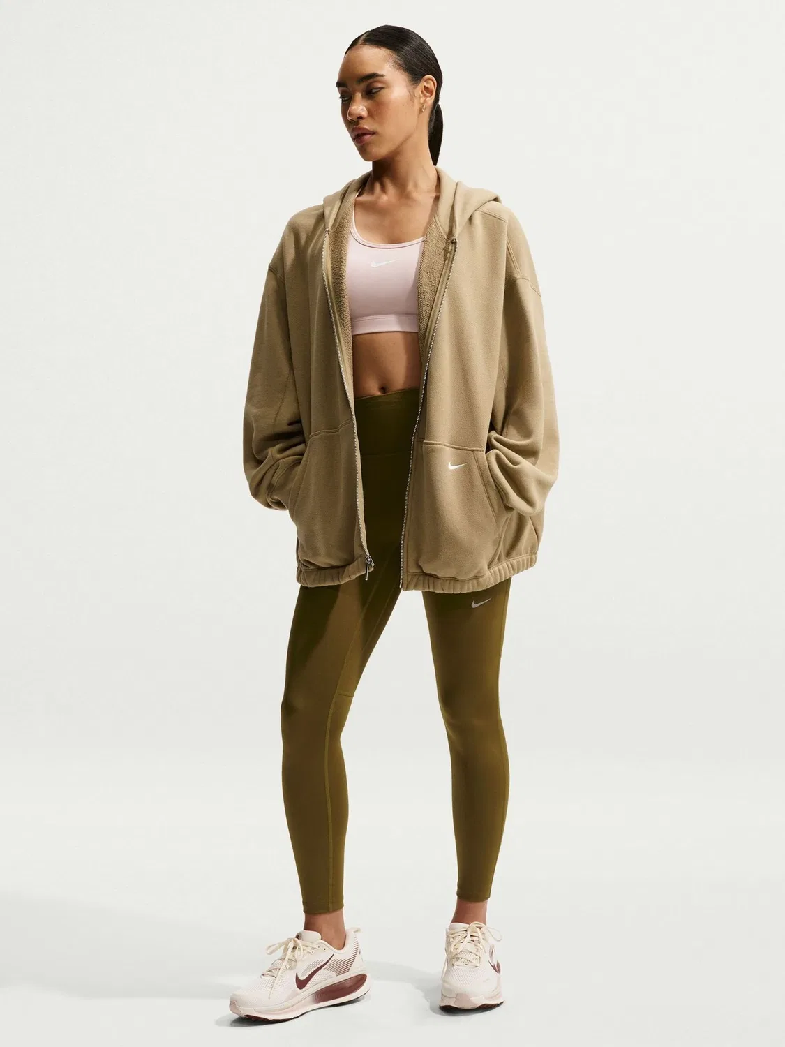 Леггинсы для бега Nike Tempo, оливково-зеленый