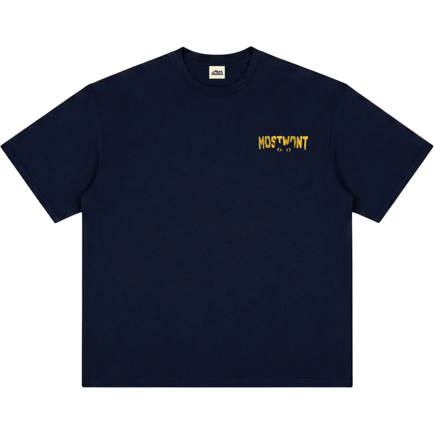 Футболка детская с принтом MostwantedLab, Navy Blue With Yellow Print