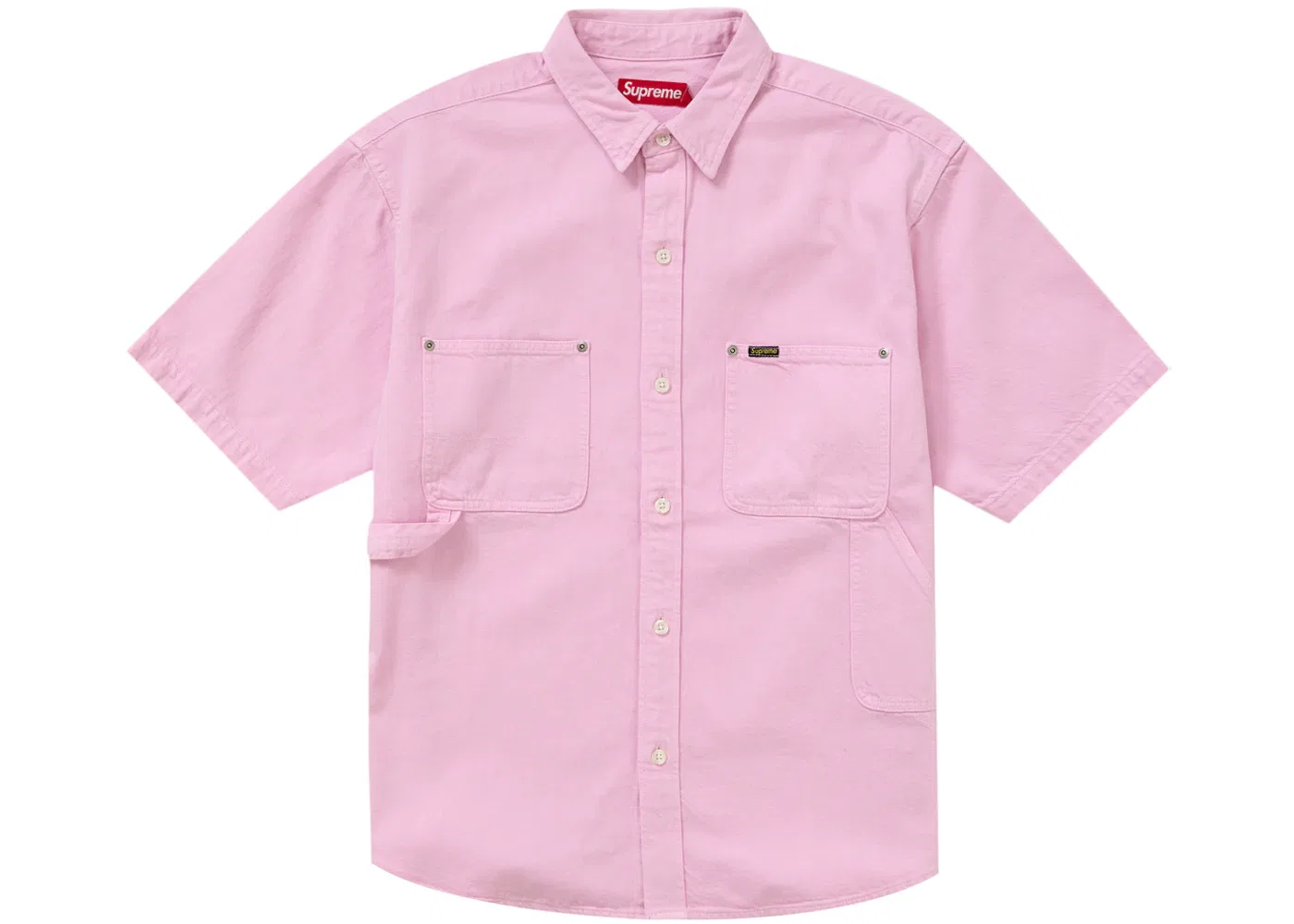 Мужская рубашка свободного кроя с коротким рукавом Supreme, Pink