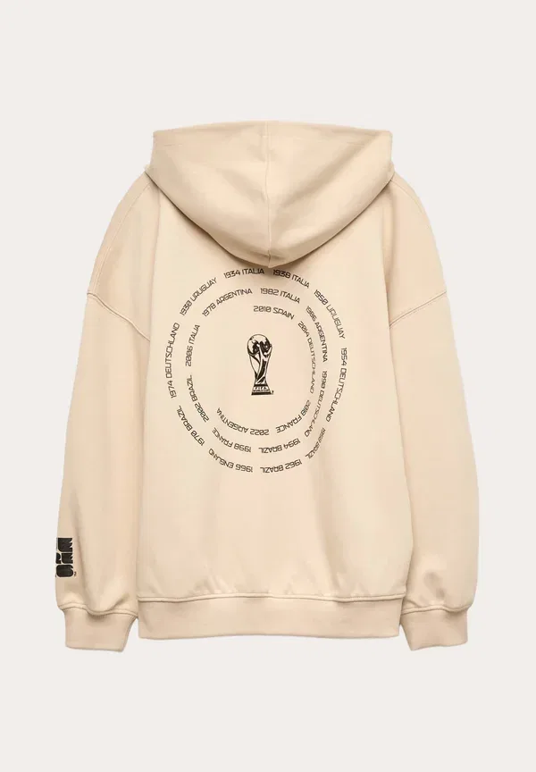 Худи с принтом Unisex Marks & Spencer, beige, бежевый — фото 2