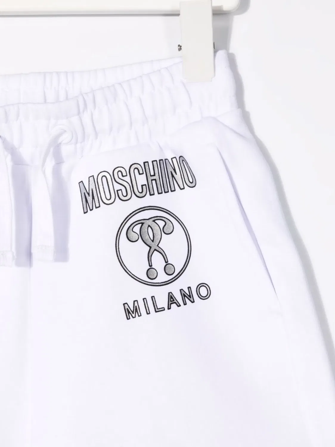 Шорты из хлопкового микса с логотипом Moschino, белый — фото 3
