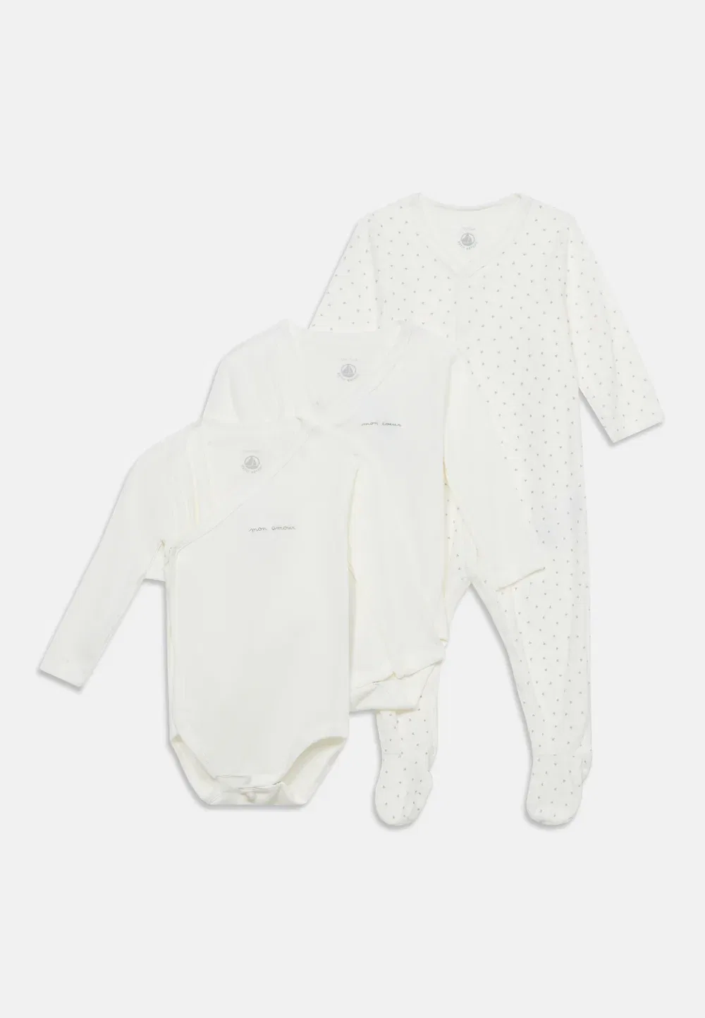 Комплект Bebe Couche Dors Bien - пижама Petit Bateau, White