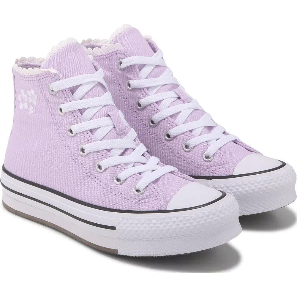 Детские высокие кеды Chuck Taylor All Star Lift Converse, Lavender/White