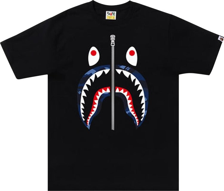 

Футболка BAPE Color Camo Shark Tee 'Black/Navy', черный