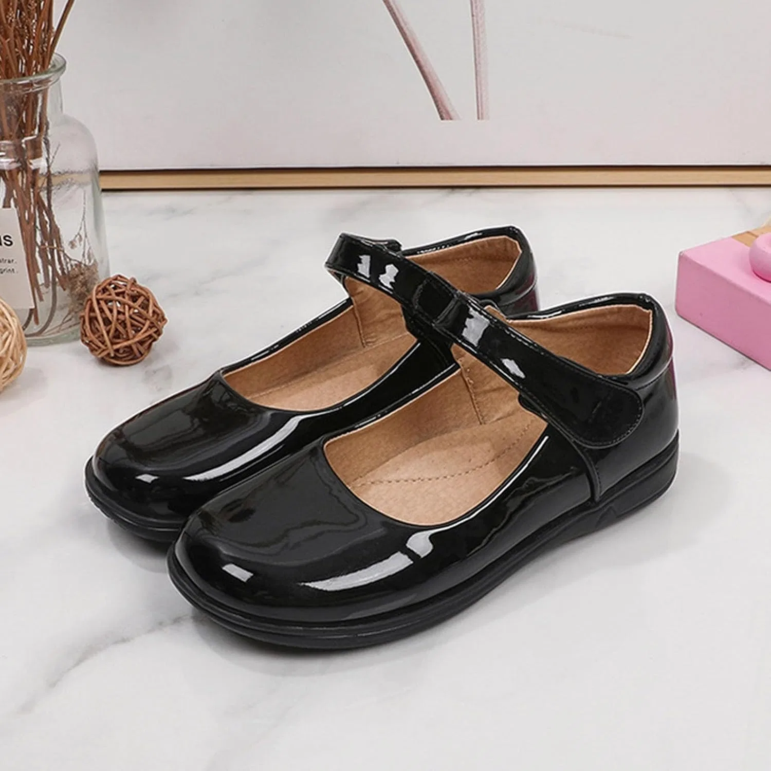 Детские туфли для девочек с принтом Jelly Shoes, Black — фото 2