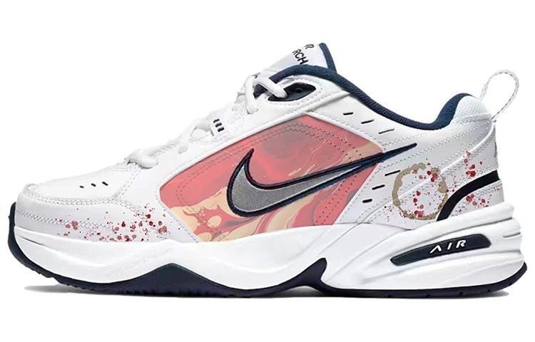 

Кастомизированные кроссовки Nike Air Monarch 4 Unisex, белый/синий/розовый