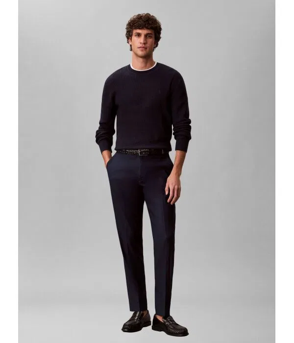 Мужские брюки из льна Slim Fit Calvin Klein, Blu Marino — фото 2
