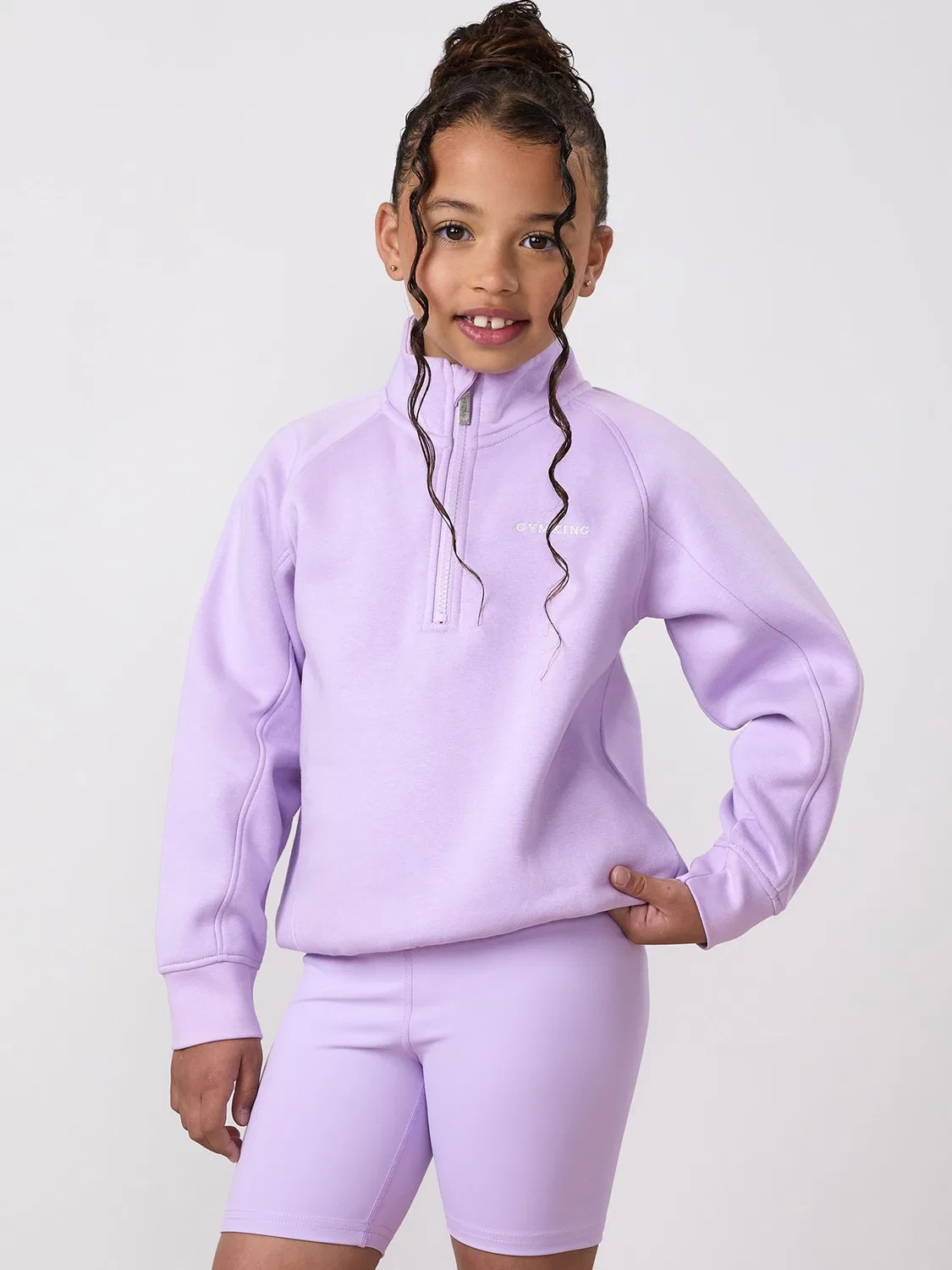 Толстовка с воротником-стойкой, 365 Raglan Sleeve Funnel Jumper Gym King, фиолетовый — фото 3