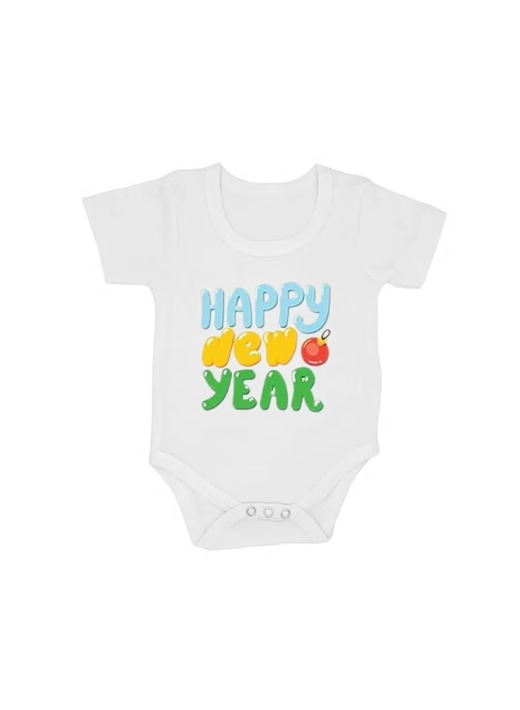 Боди-комбинезон с принтом новогодний Printshop4Me, белый