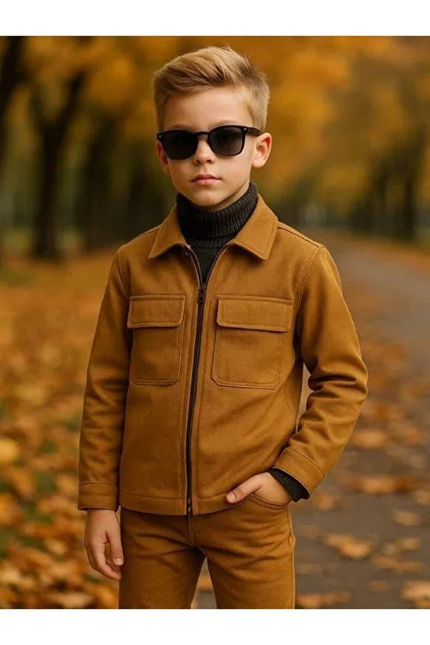 Детская куртка для девочек с длинным рукавом Zekids, Beige — фото 3