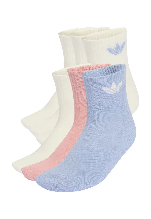 Носки средней длины, комплект из 6 пар, унисекс Adidas Originals, синий/сиреневый/кремовый