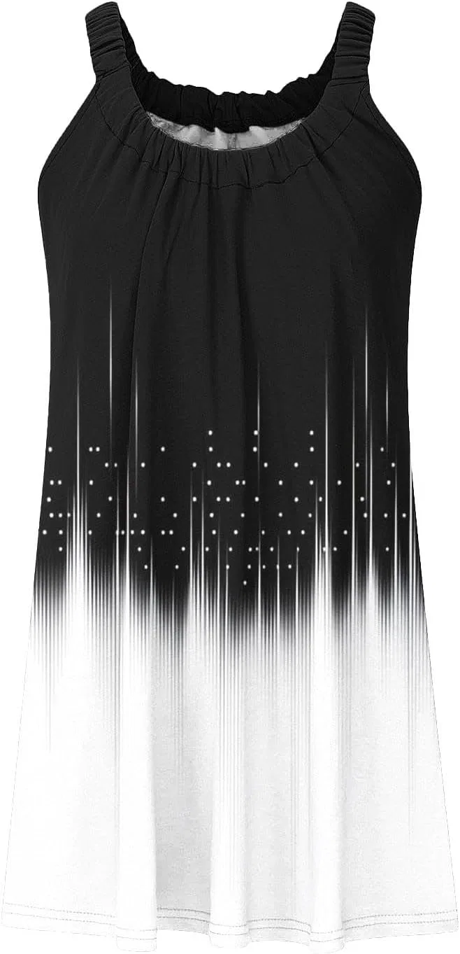Женское летнее сарафан миди Sleeveless Knee Length Dresses, Black — фото 3