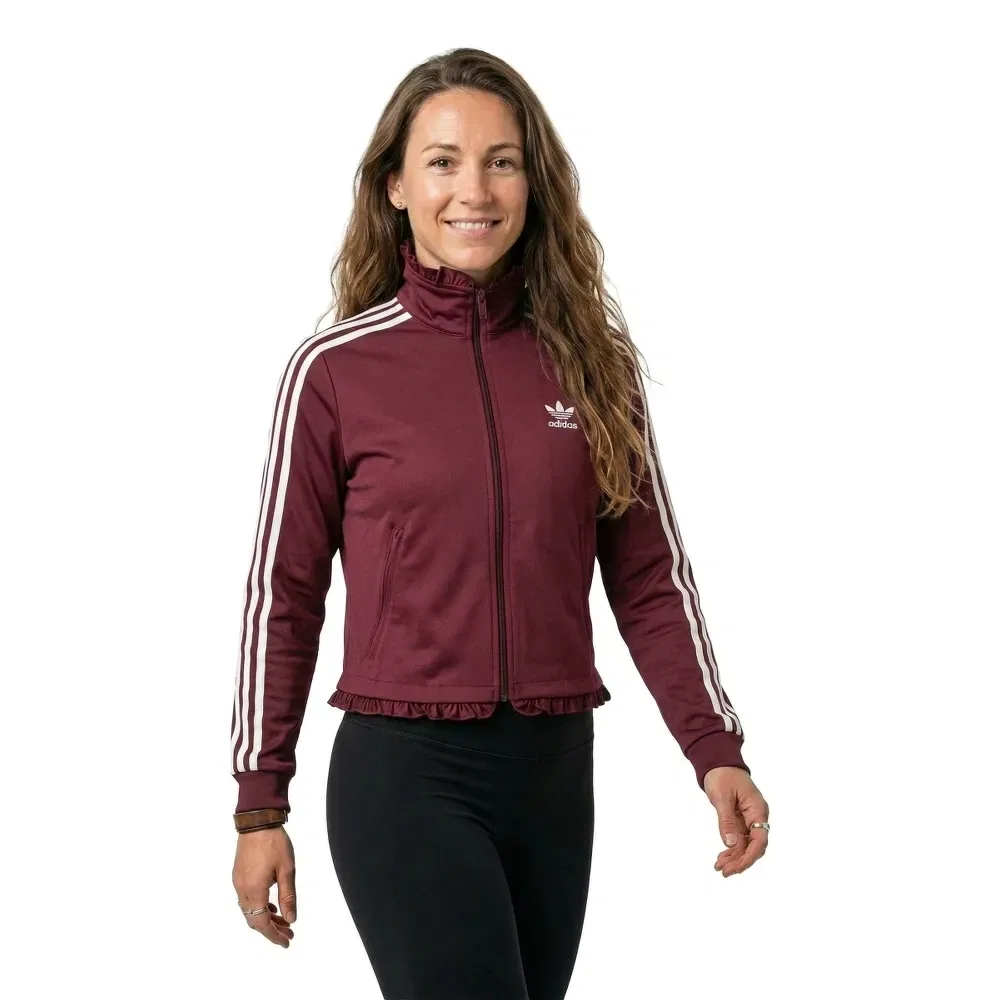 Женский свитшот с микроплиссе Pleated Firebird Adidas Originals, Red