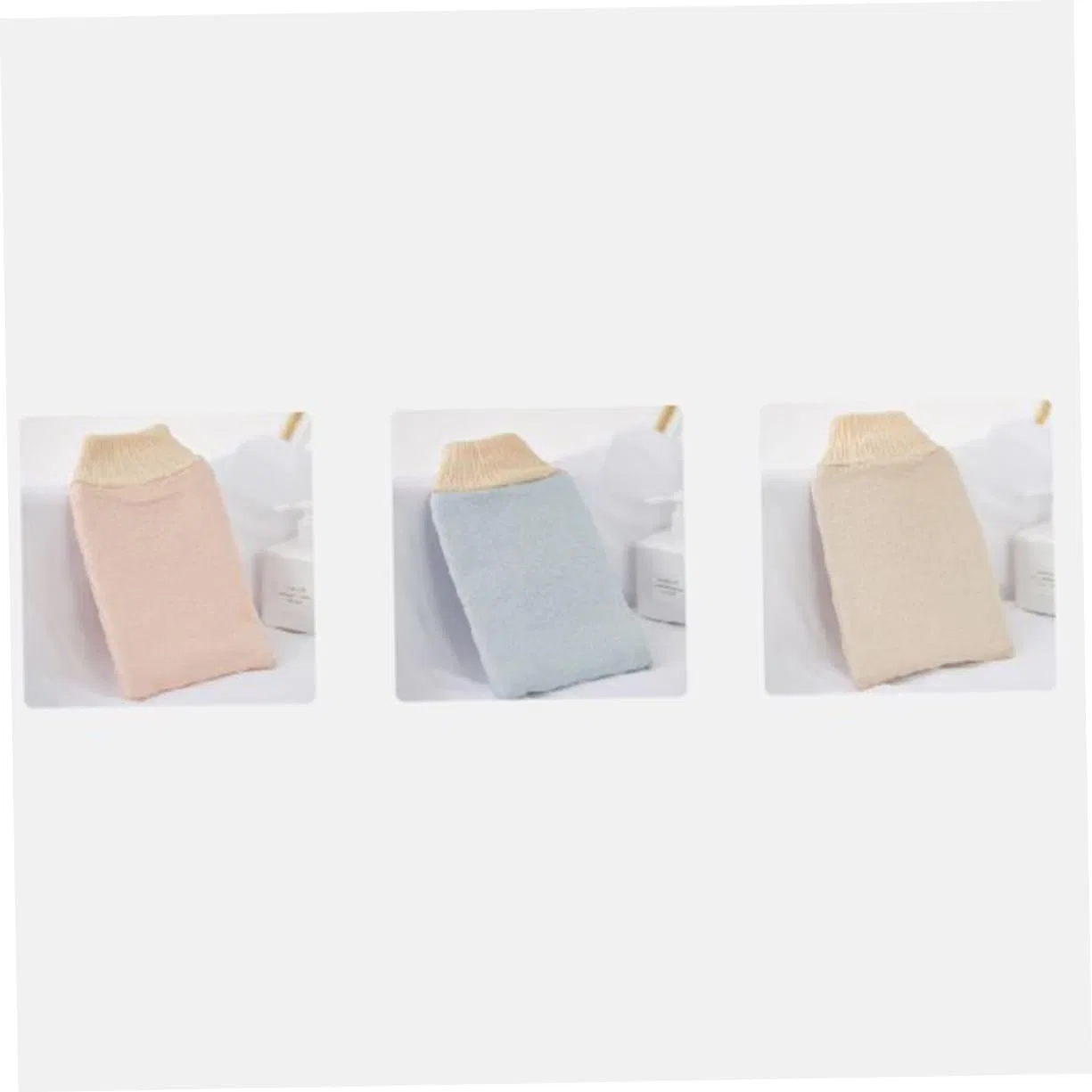 Мочалка для душа двойная двусторонняя Cotton, Mikinona, beige — фото 4