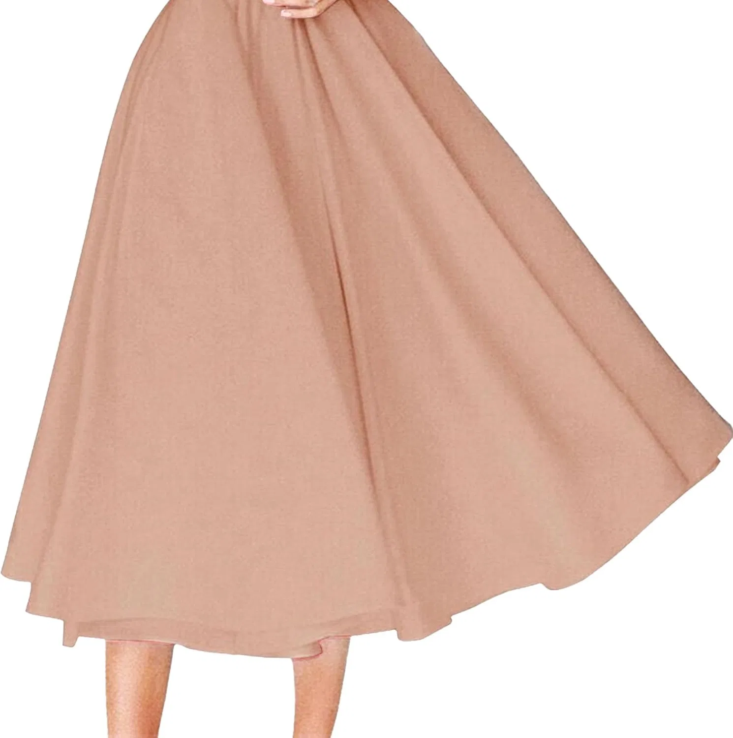 Женское коктейльное платье A-line с открытыми плечами 1950-х Retro, Apricot — фото 3