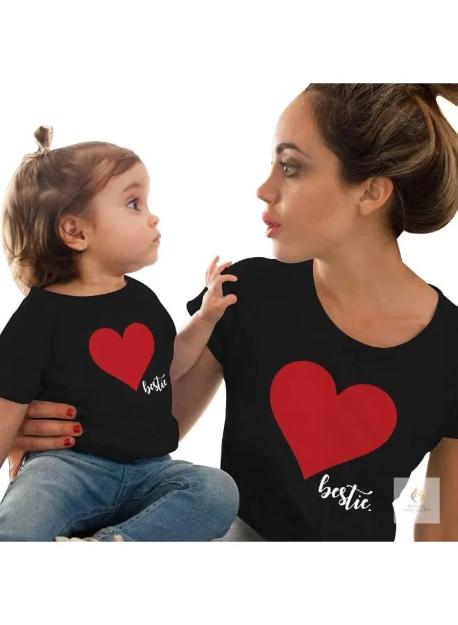 Комплект футболок с принтом для мамы и дочери Matching Family Outfits, черный