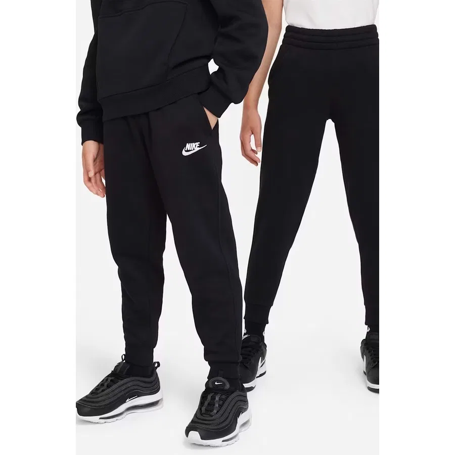 Спортивные джоггеры из флиса с зауженным кроем Nike Sportswear Club Fleece, Черно-белый — фото 3