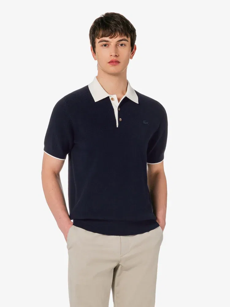 Свитер мужской с воротником-поло LACOSTE, Navy