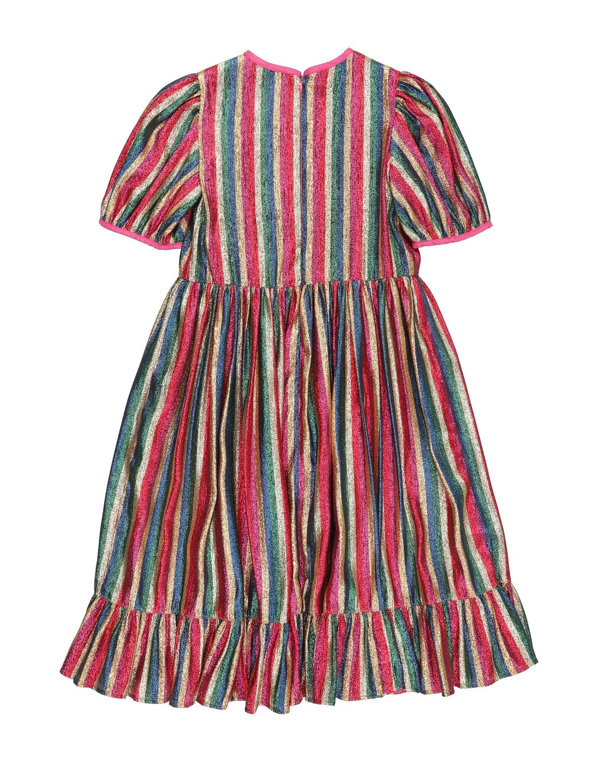 Детское платье из ламе для девочек с блестками Stella Mccartney Kids, ярко-розовый — фото 2