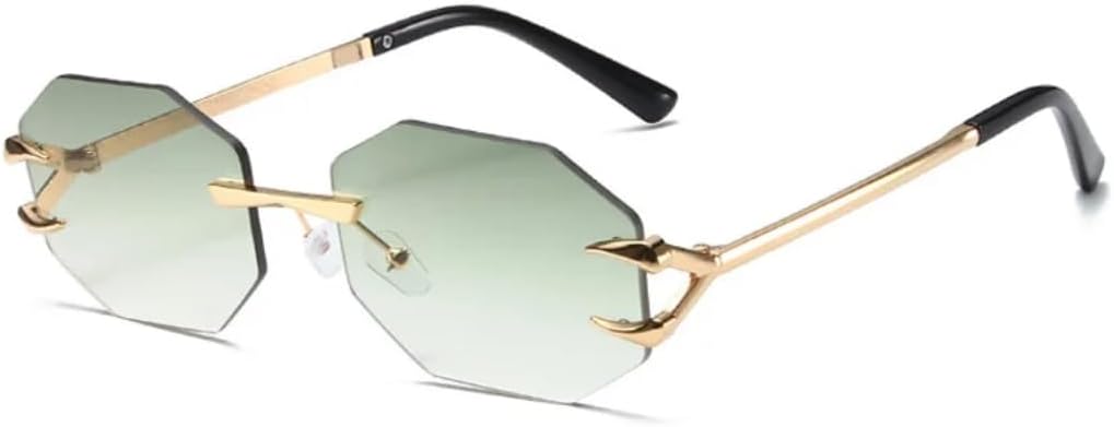 

Солнцезащитные очки с защитой UV400 | Металлическая безободковая оправа | Градиентные линзы в стиле панк | Для женщин и мужчин | Для занятий спортом на открытом воздухе и вождения DSVIGF, Lightgreen