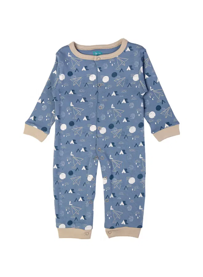 Боди-комбинезон с принтом с длинным рукавом Babies Basic, темно-синий — фото 4