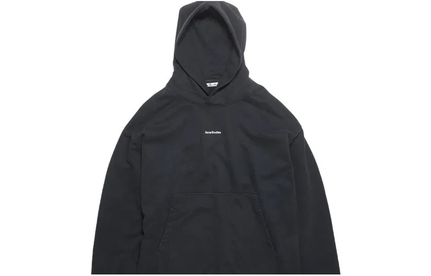Мужской худи с длинным рукавом с принтом Acne Studios, Black