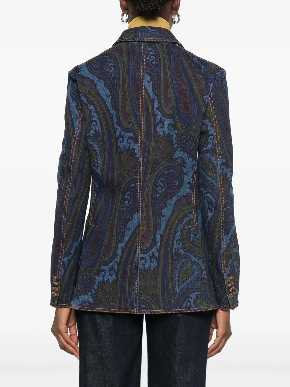 Джинсовая куртка с узором пейсли Etro, синий — фото 4