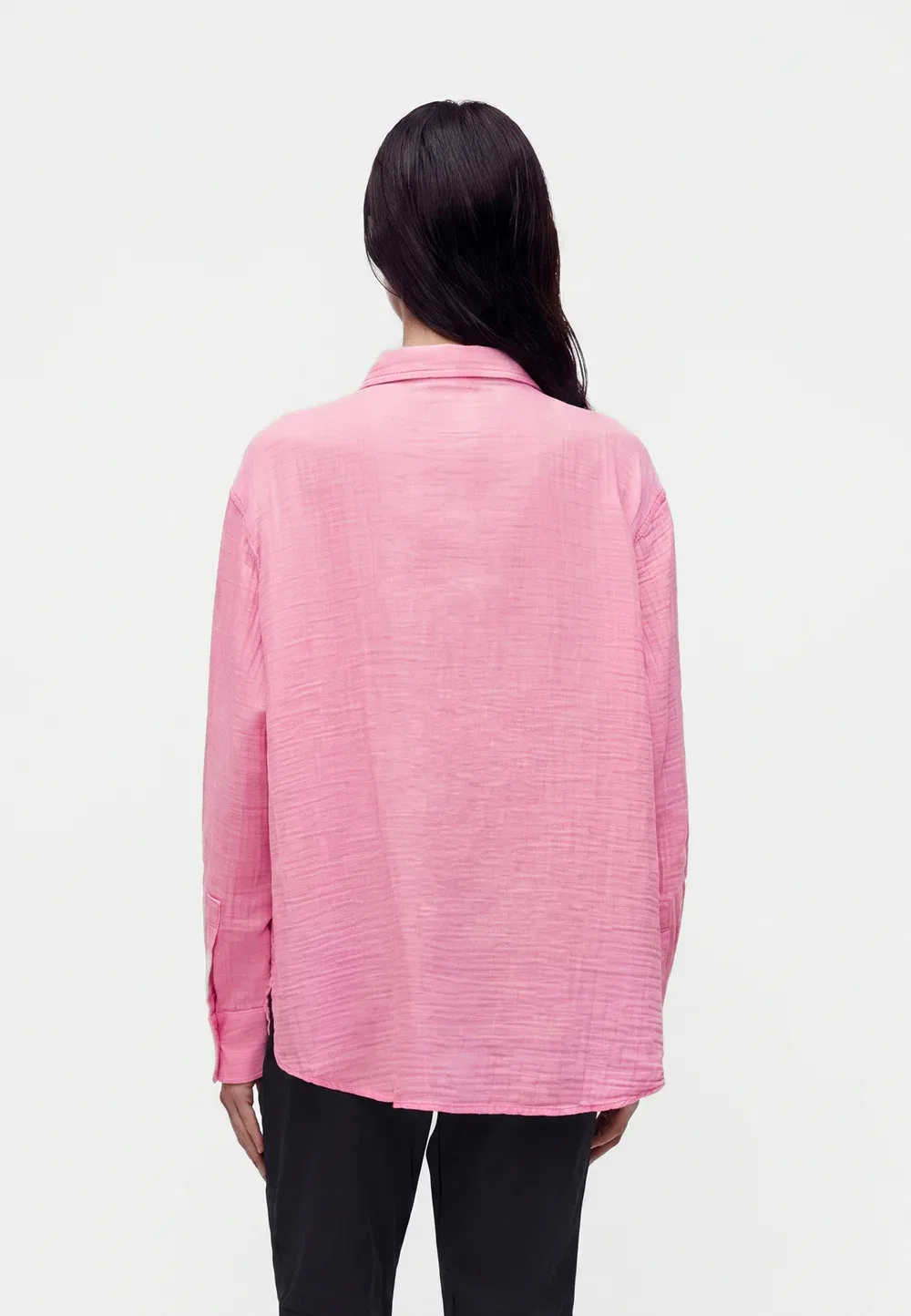 Большая рубашка из марли - блузка на пуговицах Gap, May Pink — фото 3