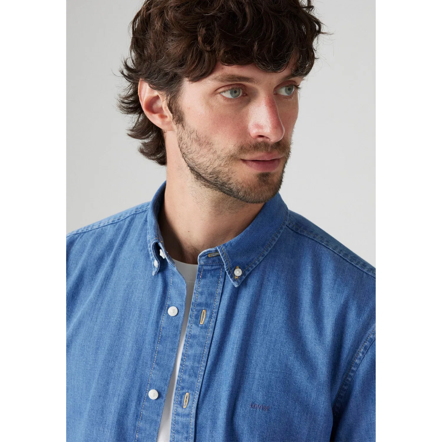 Мужская рубашка с длинным рукавом AUTHENTIC BUTTON DOWN Levi's, Woodrow Mid Wash — фото 4