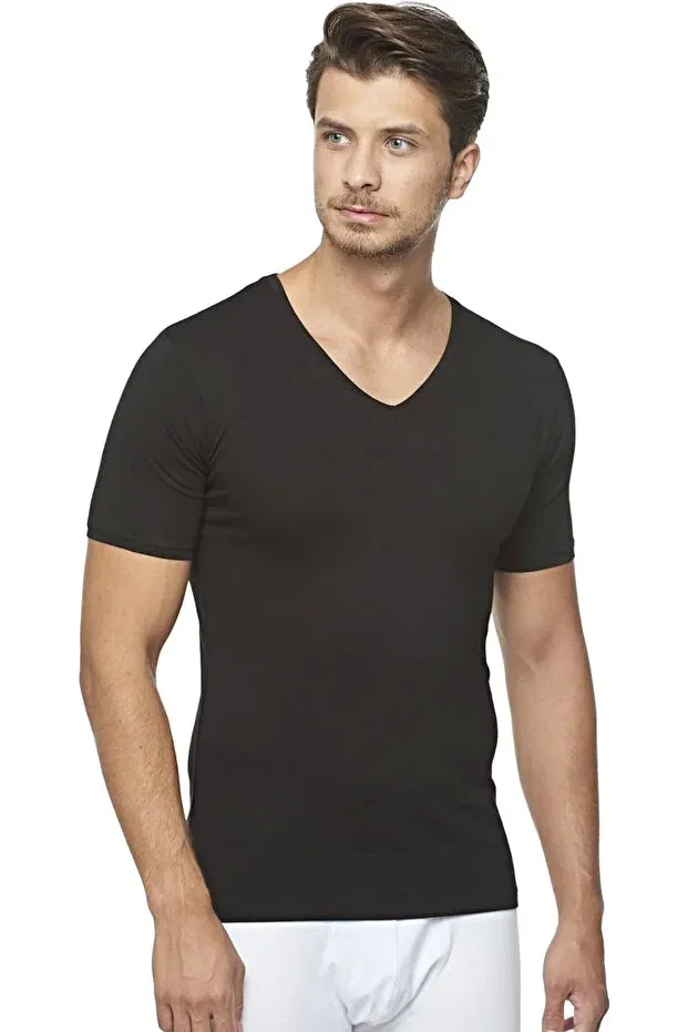 Детская футболка с v-образным вырезом Star 206 Avastyle, Black