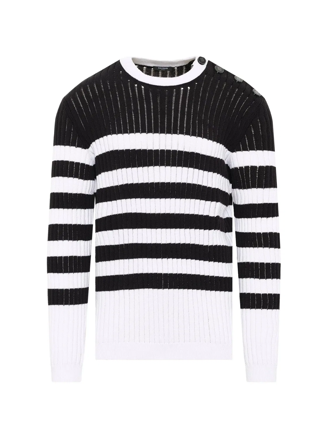 Свитер Marinière в рубчик Balmain, черный