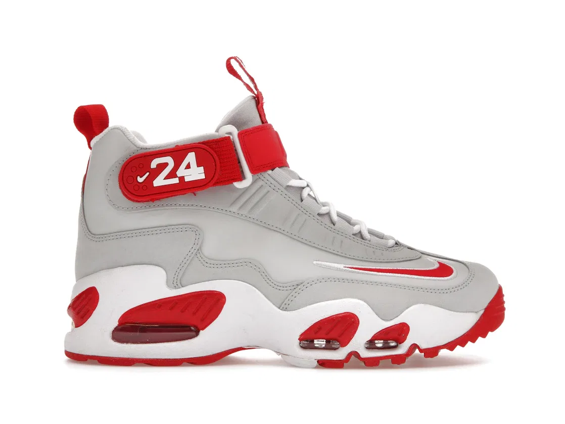 Детские кроссовки с замшей Nike Air Griffey Max 1, Pure Platinum/University Red/White
