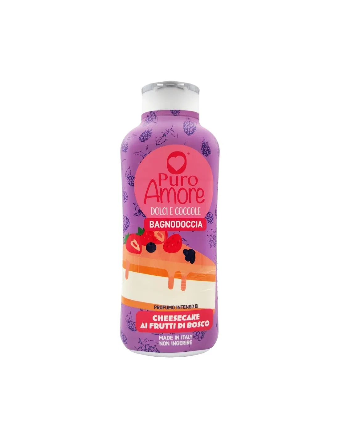 Гель для душа Puro Amore Shower Gel Dolci e Coccole Bagnodoccia Berry Cheesecake, 650 мл, набор 12 шт + брелок, Beni Culinari