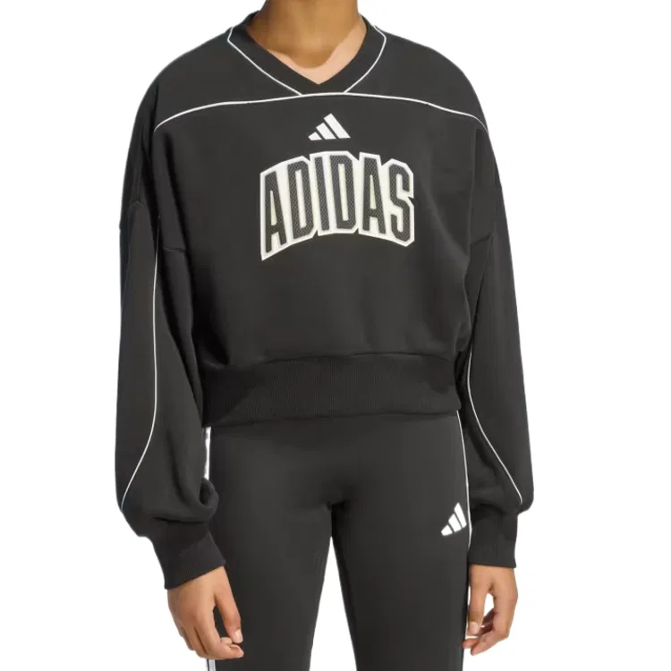 Детский свитшот с V-образным вырезом Adidas, Black/Ecru — фото 3