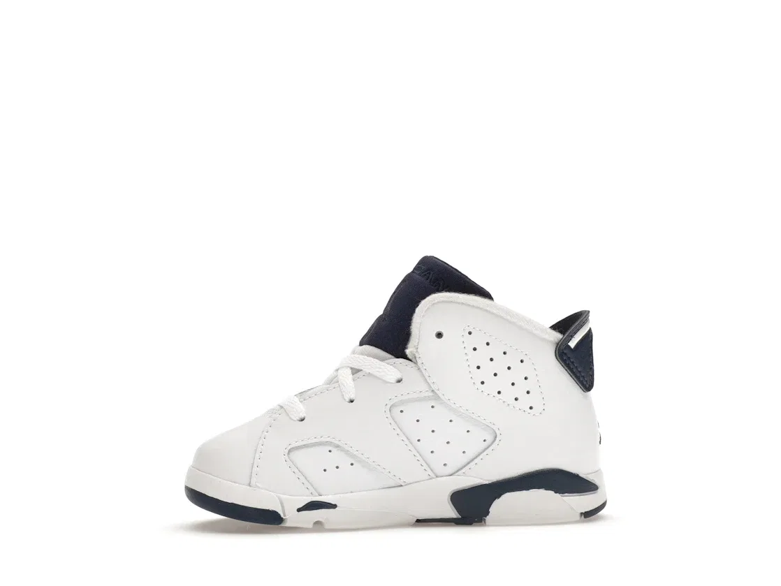 Детские кроссовки с перфорацией Jordan 6 Retro Jordan, White/Midnight Navy — фото 3