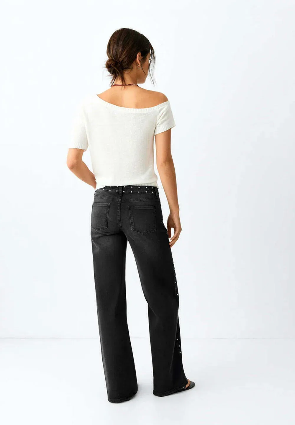 Подростковые джинсы-клеш Mango Kids, Black Denim — фото 2