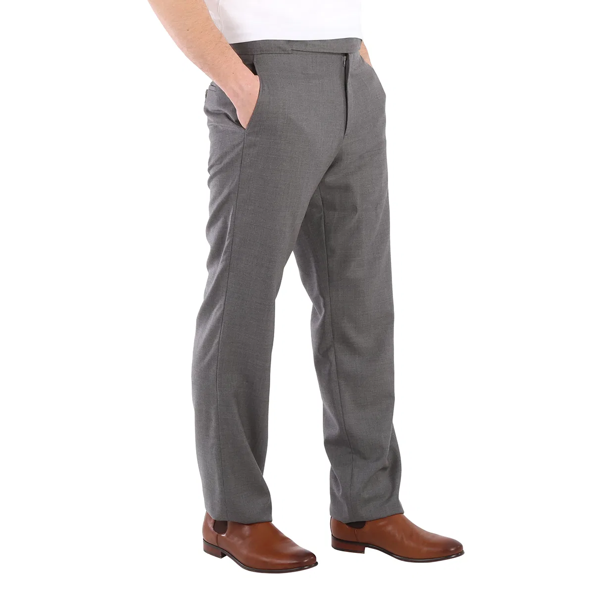 Брюки классические шерстяные с ремнем Burberry, Charcoal Grey — фото 2