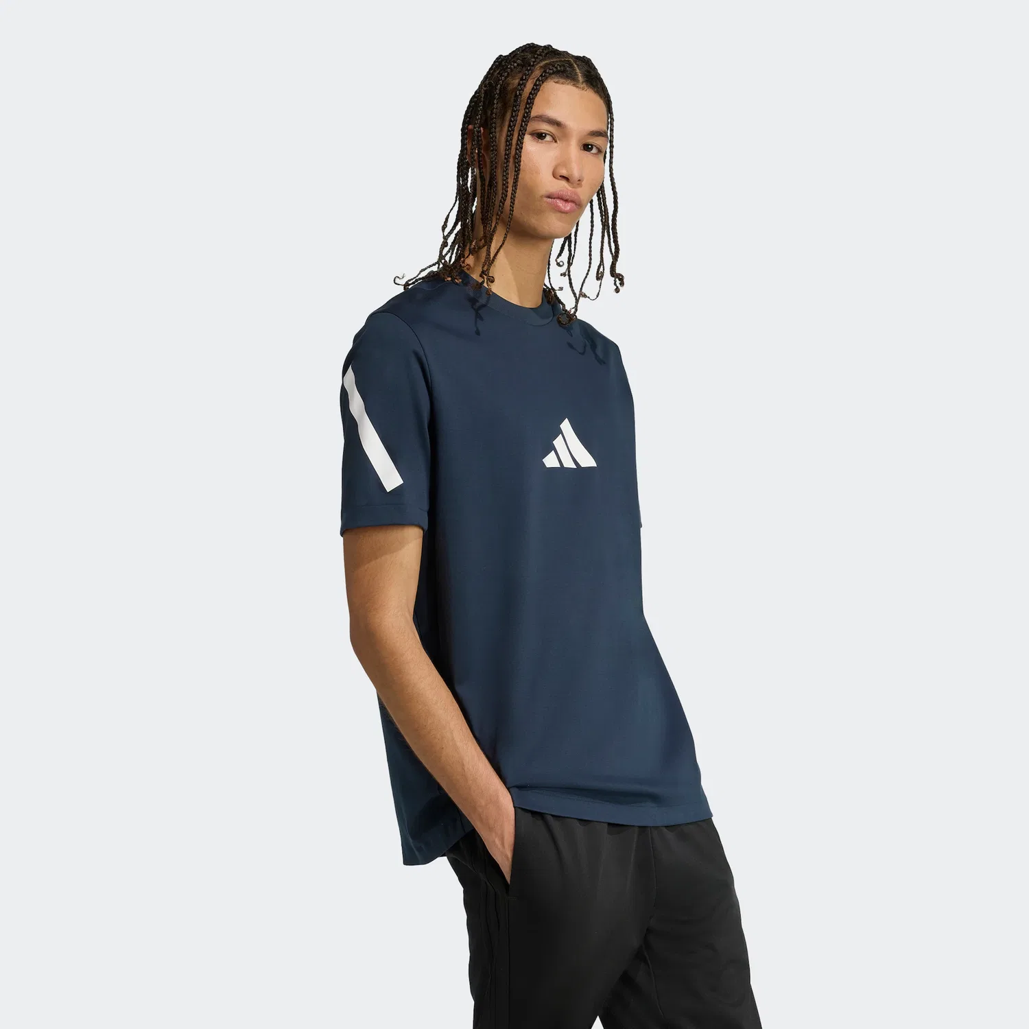 Детская футболка спортивная с принтом Adidas Sportswear, Aurora Ink — фото 2