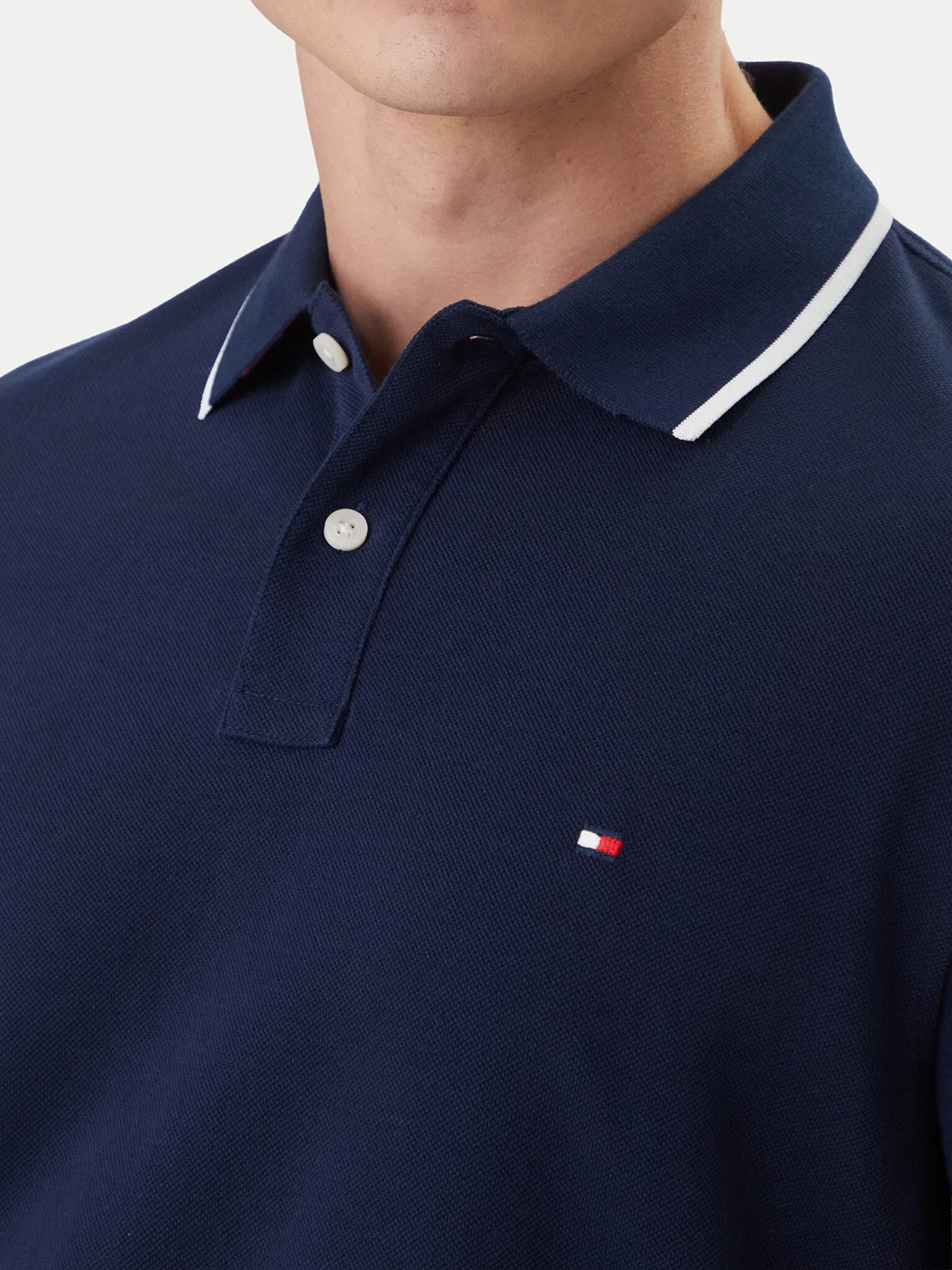 Мужское поло стандартного кроя Pique Tommy Hilfiger, темно-синий — фото 4