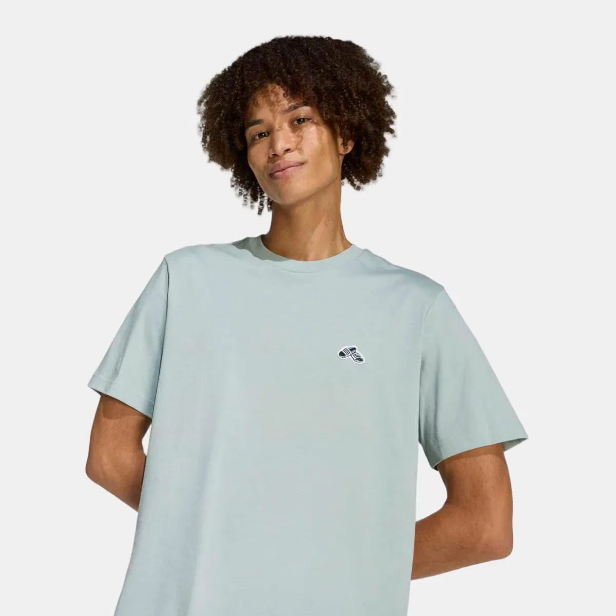 Мужская футболка, Summer Slide Trim, adidas, зеленый — фото 4