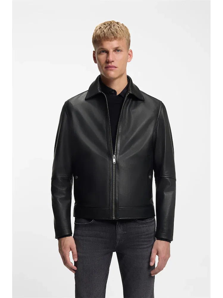 Куртка из натуральной кожи, Jogear BOSS, Black