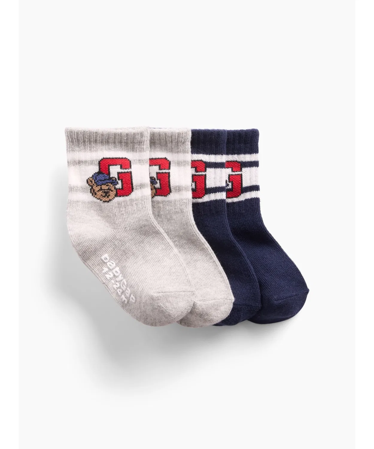 Детские носки с принтом Brannan Bear Varsity Style 2 Pack GAP, Multicolor