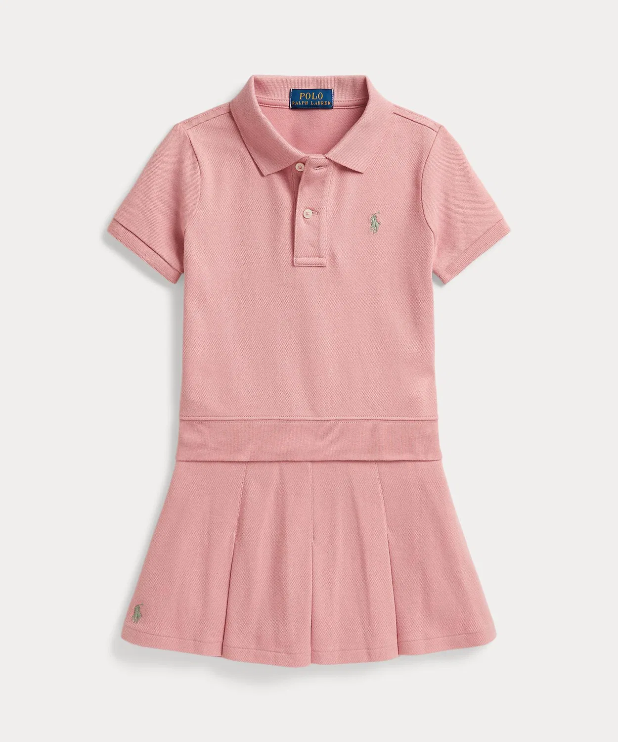 Детский комплект из поло и юбки-шорт с принтом POLO RALPH LAUREN CHILDRENSWEAR, Pink