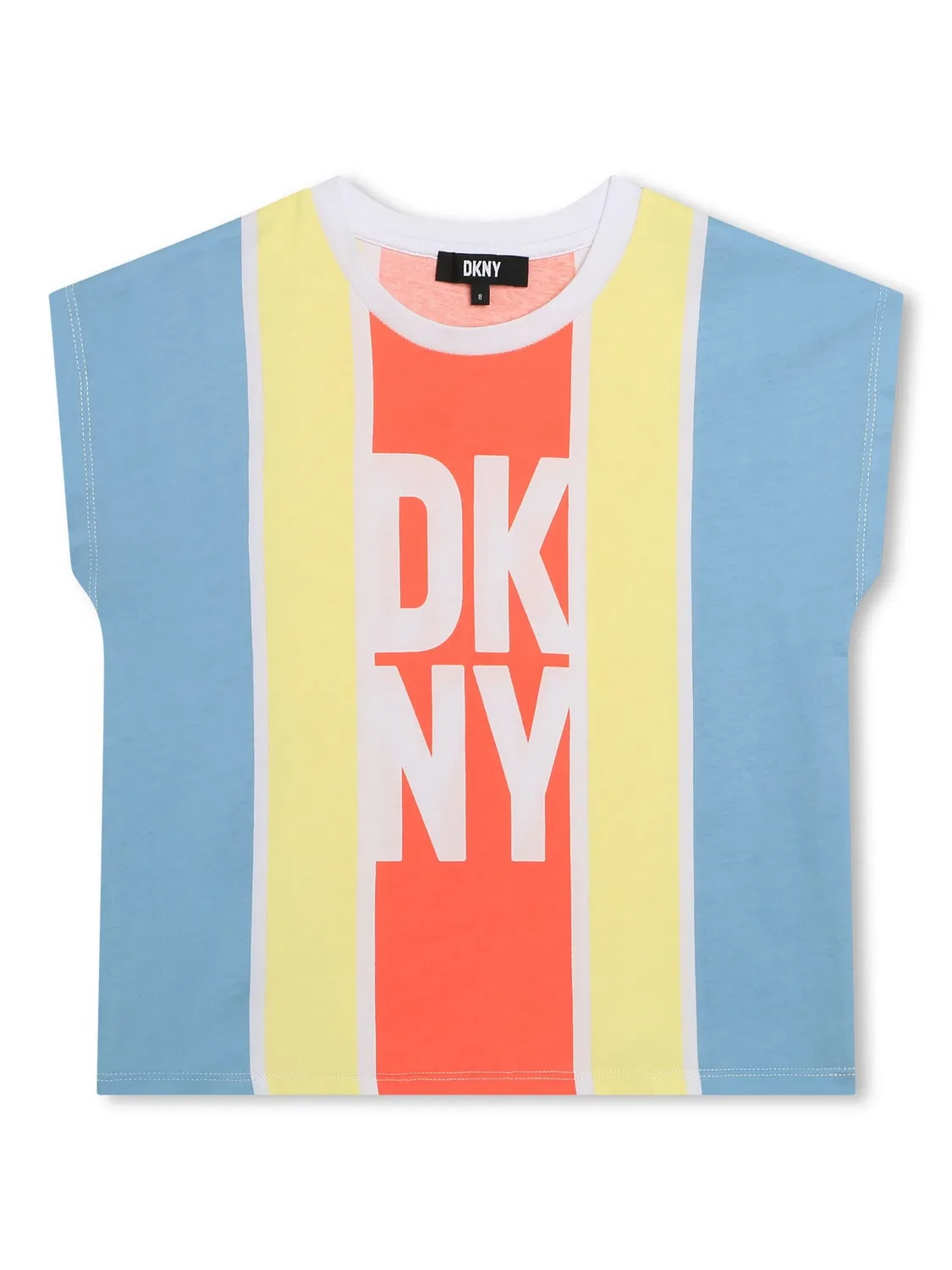 Рубашка-поло с полосками из хлопка DKNY, синий