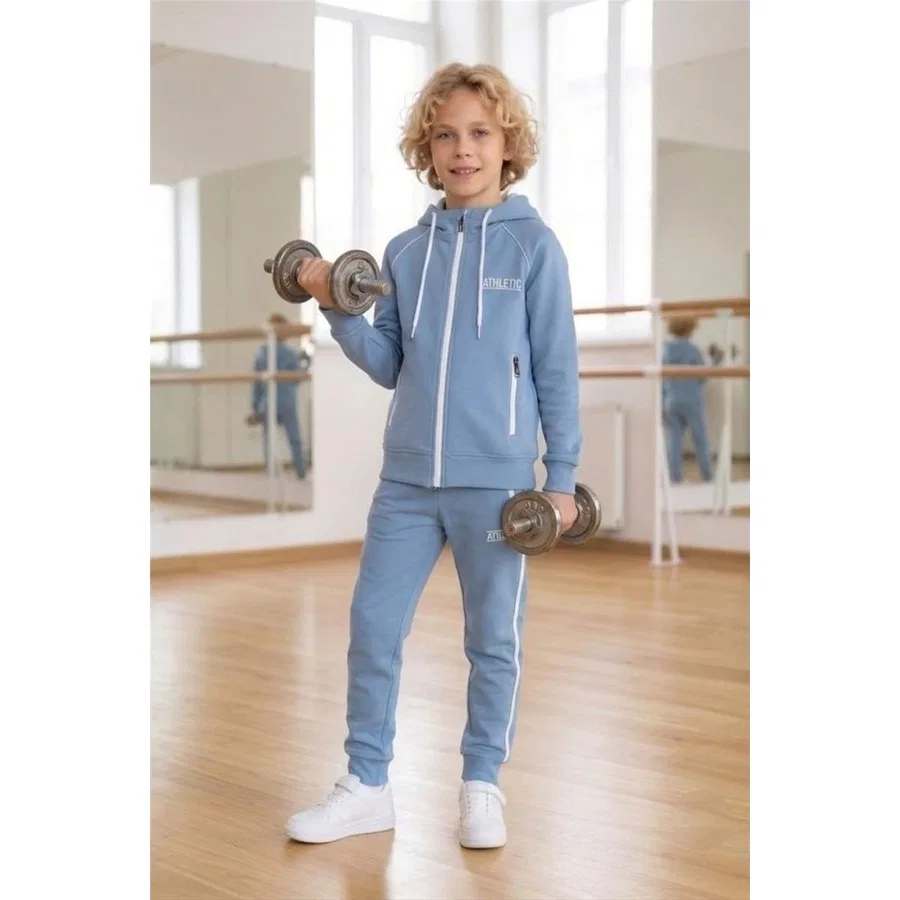 Детский спортивный костюм из дайвинг-ткани Athletic Pina Kids, Аквамарин — фото 4