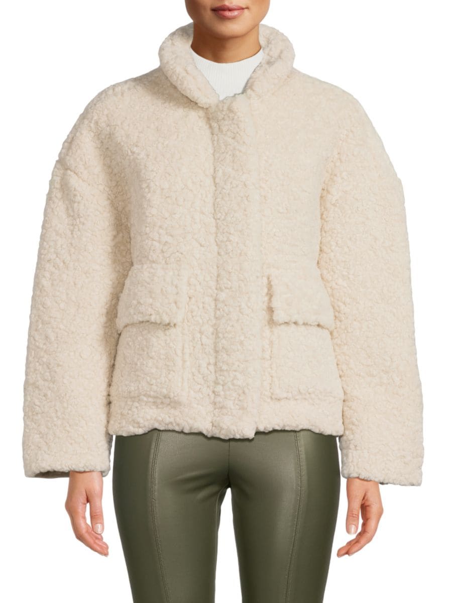 

Плюшевая куртка из искусственной овчины Saks Fifth Avenue, кремовый, Бежевый, Плюшевая куртка из искусственной овчины Saks Fifth Avenue, кремовый